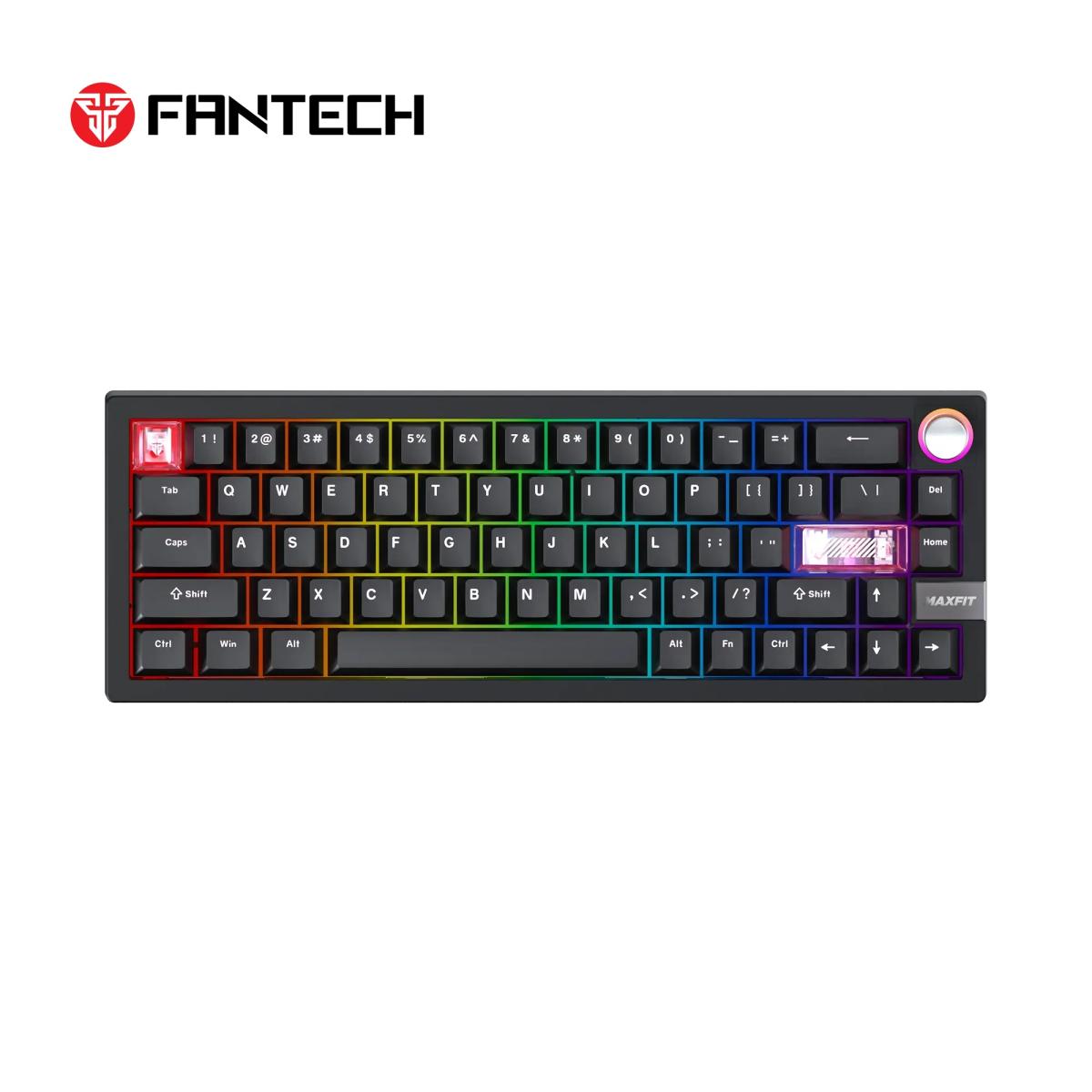 FANTECH MK920 MAXFIT6 Wireless Mechanical Gaming Keyboard - Black, Lighting Effects: 46 Modes, Connectivity: BT, Wired, Strike Speed Wireless - Black
