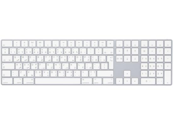 Apple Wireless Magic Keyboard With Numeric Keypad - Arabic, Slim Design, Bluetooth, Lightning Port (Lightning To USB) - White