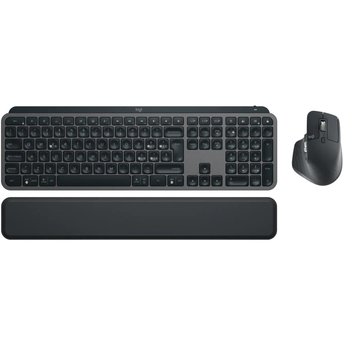 Logitech MX Keys S Combo (MX Keys S Keyboard + MX Master 3S Mouse) Wireless (2.4GHz + Bluetooth) Keyboard and Mouse Kit w/ Palm Rest, Customizable Illumination, Fast Scrolling, USB C, for Windows & Mac