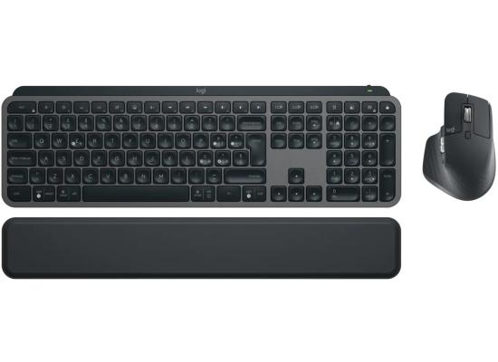 Logitech MX Keys S Combo (MX Keys S Keyboard + MX Master 3S Mouse) Wireless (2.4GHz + Bluetooth) Keyboard and Mouse Kit w/ Palm Rest, Customizable Illumination, Fast Scrolling, USB C, for Windows & Mac
