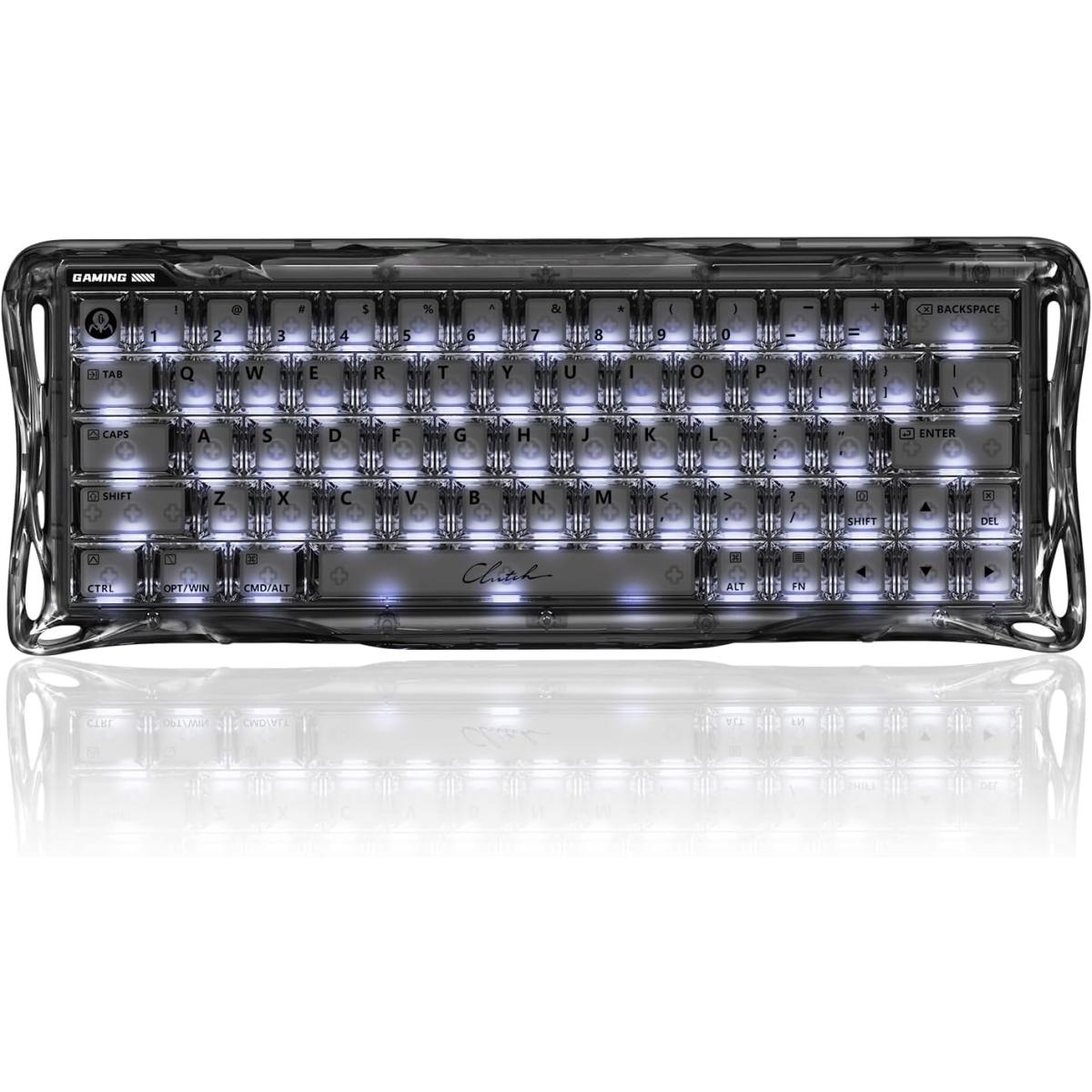 GravaStar Mercury V60 Magnetic Gaming Keyboard, 8000Hz Polling Rate, Rapid Trigger Keyboard with Hall Effect Switches, 0.005mm Precision, Hot-Swappable, RGB, Wired for Windows/Mac - Onyx Crystal