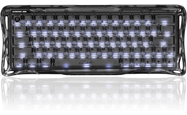 GravaStar Mercury V60 Magnetic Gaming Keyboard, 8000Hz Polling Rate, Rapid Trigger Keyboard with Hall Effect Switches, 0.005mm Precision, Hot-Swappable, RGB, Wired for Windows/Mac - Onyx Crystal