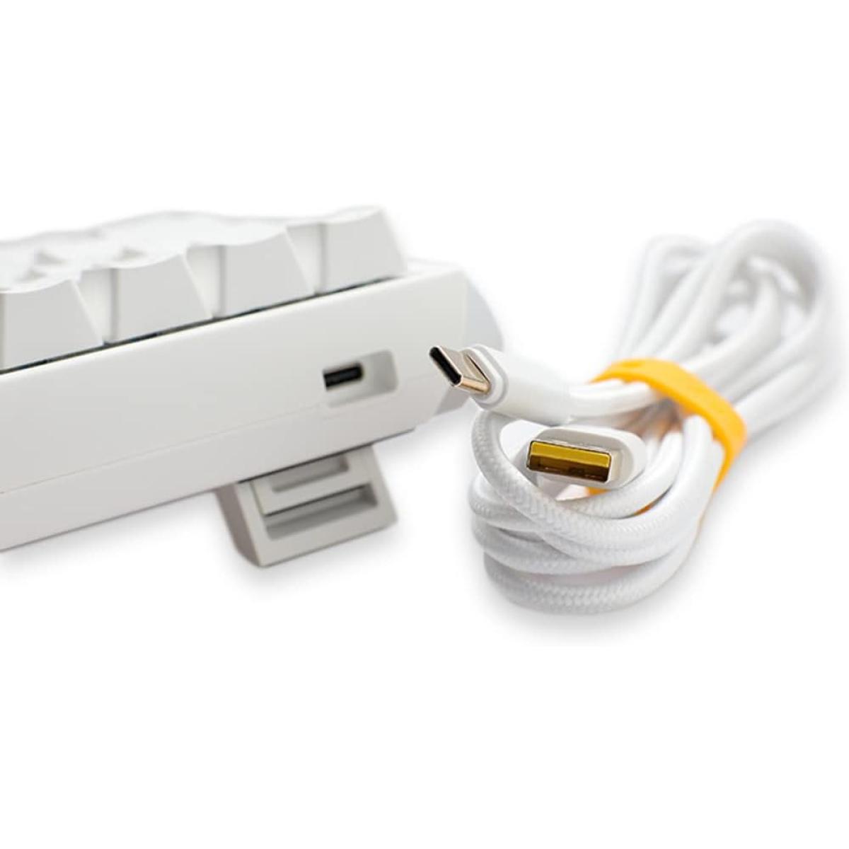 Ducky One 3 Mini 60% RGB (White/Cherry MX Red) Double-Shot, Hot-Swappable, USB Type-C Wired Black Mechanical Gaming Keyboard
