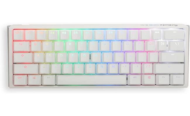 Ducky One 3 Mini 60% RGB (White/Cherry MX Red) Double-Shot, Hot-Swappable, USB Type-C Wired Black Mechanical Gaming Keyboard