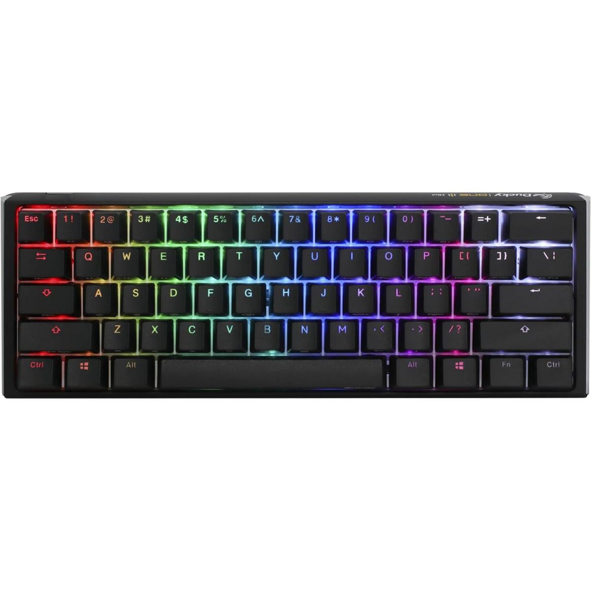Ducky One 3 Mini 60% RGB (Black/Cherry MX Blue) Double-Shot, Hot-Swappable, USB Type-C Wired Black Mechanical Gaming Keyboard