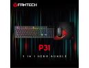 Fantech P31 Hero Bundle Wired Gaming Set (Keyboard + Mouse + Mouse Pad) Combo Kit, RGB Full Size Membrane Keyboard, 3600 DPI RGB Mouse, Large Stitched & Smooth Mouse Pad (350 x 300 x 4mm) 