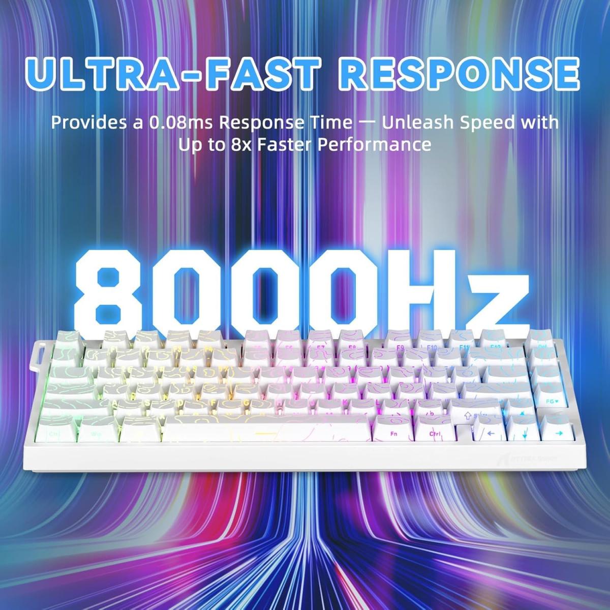 ATTACK SHARK R82HE Rapid Trigger Wired Mechanical Gaming Keyboard TKL NKRO with 8K Polling,0.005mm RT Accuracy,256K Scan Rate,5 Layer Sound Damped,Hall Effect Magnetic Switch for PC Mac(White Contour) ATTACK SHARK R82HE Rapid Trigger Wired Mechanical Gaming Keyboard TKL NKRO with 8K Polling,0.005mm RT Accuracy,256K Scan Rate,5 Layer Sound Damped,Hall Effect Magnetic Switch for PC Mac(White Contour)