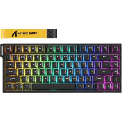 ATTACK SHARK R82 HE Rapid Trigger Wired Mechanical Gaming Keyboard TKL NKRO with 8K Polling,0.005mm RT Accuracy,256K Scan Rate,5 Layer Sound Damped,Hall Effect Magnetic Switch,Driver for PC Mac(Black)