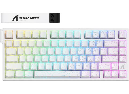 ATTACK SHARK R82HE Rapid Trigger Wired Mechanical Gaming Keyboard TKL NKRO with 8K Polling,0.005mm RT Accuracy,256K Scan Rate,5 Layer Sound Damped,Hall Effect Magnetic Switch for PC Mac(White Contour)