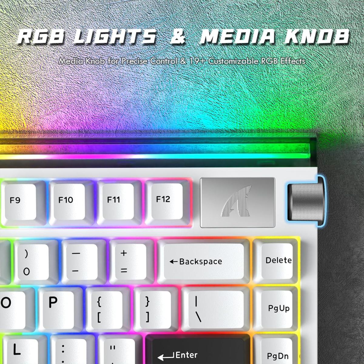 ATTACK SHARK R85 HE Wired 75% Hall Effect Rapid Trigger Mechanical RGB Gaming Keyboard with 8K Polling,0.05mm RT Accuracy,0.08MS Latency,Magnetic Switch,5 Layer Sound Damped,Driver for PC(Star White) (عربي) ATTACK SHARK R85 HE Wired 75% Hall Effect Rapid Trigger Mechanical RGB Gaming Keyboard with 8K Polling,0.05mm RT Accuracy,0.08MS Latency,Magnetic Switch,5 Layer Sound Damped,Driver for PC(Star White) (عربي)