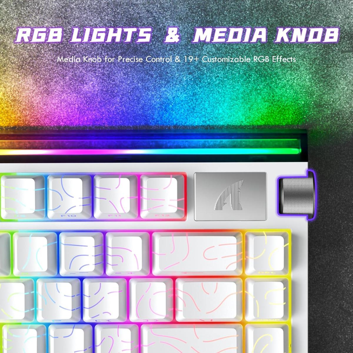 ATTACK SHARK R85HE Wired 75% Hall Effect Rapid Trigger Mechanical RGB Gaming Keyboard with 8K Polling,0.05mm RT Accuracy,0.08MS Latency,Magnetic Switch,5Layer Sound Damped,Driver for PC(White Contour) ATTACK SHARK R85HE Wired 75% Hall Effect Rapid Trigger Mechanical RGB Gaming Keyboard with 8K Polling,0.05mm RT Accuracy,0.08MS Latency,Magnetic Switch,5Layer Sound Damped,Driver for PC(White Contour)