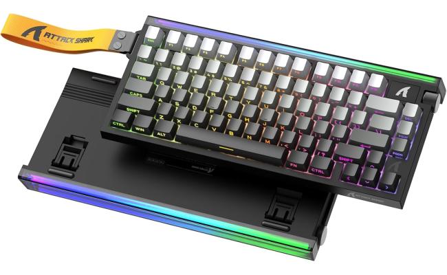 ATTACK SHARK R85HE Wired 75% Hall Effect Rapid Trigger Mechanical RGB Gaming Keyboard with 8K Polling,0.05mm RT Accuracy,0.08MS Latency,Magnetic Switch,5 Layer Sound Damped,Driver for PC(Moonlight) ATTACK SHARK R85HE Wired 75% Hall Effect Rapid Trigger Mechanical RGB Gaming Keyboard with 8K Polling,0.05mm RT Accuracy,0.08MS Latency,Magnetic Switch,5 Layer Sound Damped,Driver for PC(Moonlight)
