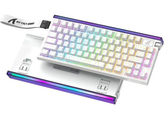 ATTACK SHARK R85HE Wired 75% Hall Effect Rapid Trigger Mechanical RGB Gaming Keyboard with 8K Polling,0.05mm RT Accuracy,0.08MS Latency,Magnetic Switch,5Layer Sound Damped,Driver for PC(White Contour)