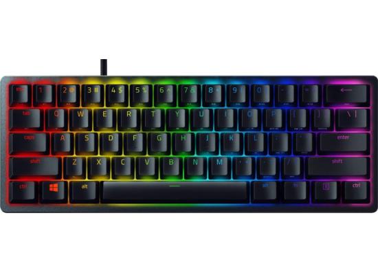 Razer Huntsman Mini 60% Chroma RGB Wired (Detachable Type-C) Mechanical Gaming Keyboard, Linear Optical Switch (Red) w/ Aluminum Body & Fully programmable keys - Black