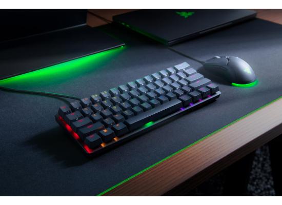 Razer Huntsman Mini 60% Chroma RGB Wired (Detachable Type-C) Mechanical Gaming Keyboard, Clicky Optical Switch (Purple) w/ Aluminum Body & Fully programmable keys - Black