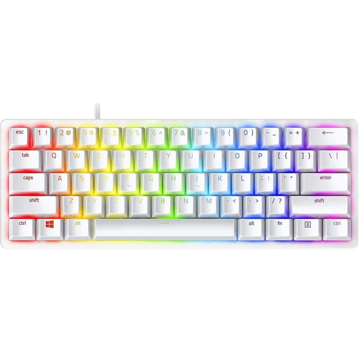 Razer Huntsman Mini 60% Chroma RGB Wired (Detachable Type-C) Mechanical Gaming Keyboard, Linear Optical Switch (Red) w/ Aluminum Body & Fully programmable keys - Mercury