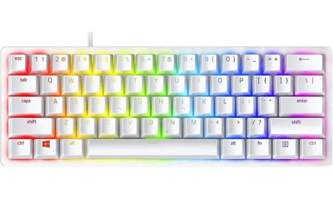 Razer Huntsman Mini 60% Chroma RGB Wired (Detachable Type-C) Mechanical Gaming Keyboard, Clicky Optical Switch (Purple) w/ Aluminum Body & Fully programmable keys - Mercury