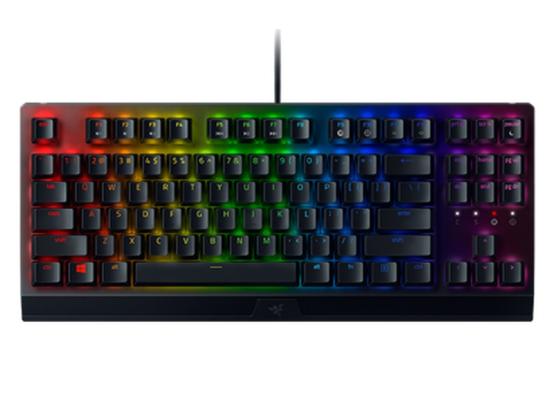 Razer Blackwidow V3 TKL (Yellow Switch) Linear & Silent Mechanical Gaming Keyboard Chroma RGB Lighting w/ Aluminum Plate & Fully programmable keys