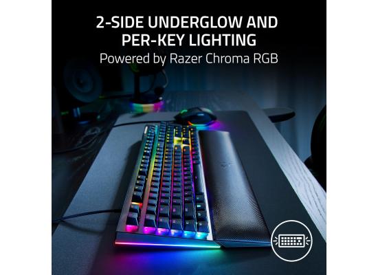 Razer BlackWidow V4 Mechanical Gaming Keyboard: Yellow Switches Linear & Silent - Chroma RGB - 6 Macro Keys - Magnetic Wrist Rest - Doubleshot ABS Keycaps - Roller & Media Keys - Snap Tap