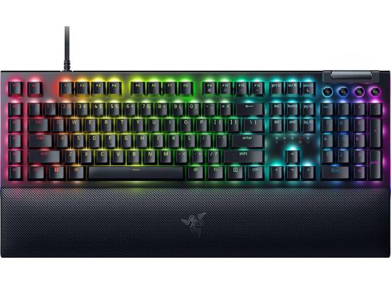 Razer BlackWidow V4 Mechanical Gaming Keyboard: Yellow Switches Linear & Silent - Chroma RGB - 6 Macro Keys - Magnetic Wrist Rest - Doubleshot ABS Keycaps - Roller & Media Keys - Snap Tap