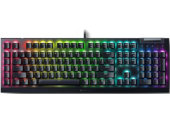 Razer BlackWidow V4 X Chroma RGB Wired Mechanical Gaming Keyboard (Clicky Green Switches) w/ 6 Macro Keys, Doubleshot ABS Keycaps,Roller & Media Keys (عربي)