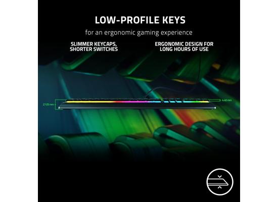 Razer Ornata V3 Gaming Keyboard: Low Profile Keys - Mecha Membrane Switches - UV Coated Keycaps - Backlit Media Keys - 10 Zone RGB Lighting - Spill Resistant - Magnetic Wrist Wrest - Snap Tap