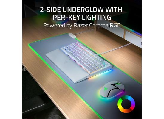 Razer BlackWidow V4 75% (Orange Tactile Switches / White Edition) Chroma RGB Compact Wired Mechanical Gaming Keyboard w/Roller & Media Keys, Hot Swappable Switches, Magnetic Wrist Rest