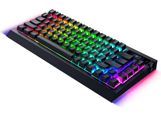 Razer BlackWidow V4 Pro 75% Wireless 2.4GHz + BT5.1 (Orange Tactile Switches / Black) Chroma RGB Compact Mechanical Gaming Keyboard w/ True 4KHz Speed & Oled Display, Hot Swappable Switches, Magnetic Wrist Rest