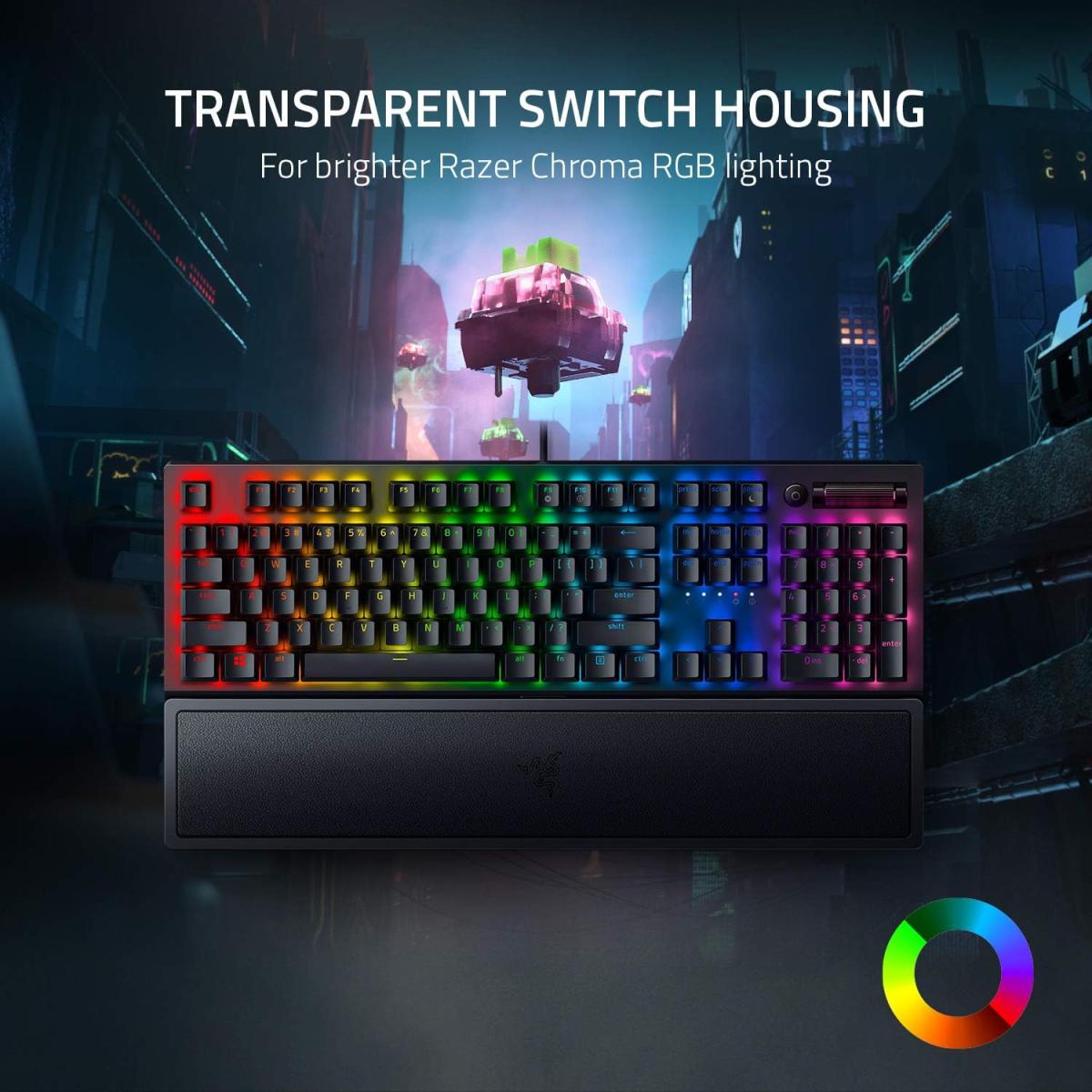 Razer BlackWidow V3 Mechanical Gaming Keyboard: Green Mechanical Switches Tactile & Clicky - Chroma RGB - Compact Form Factor - Programmable Macros - Snap Tap Razer BlackWidow V3 Mechanical Gaming Keyboard: Green Mechanical Switches Tactile & Clicky - Chroma RGB - Compact Form Factor - Programmable Macros - Snap Tap