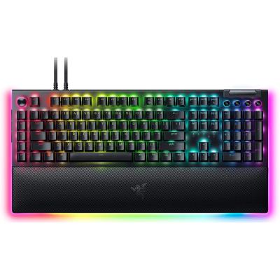 Razer BlackWidow V4 Pro Wired Mechanical Linear & Silent ABS Command Dial Programmable Macros Chroma RGB w/ Wrist Rest - Yellow Switches