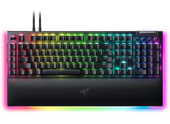 Razer BlackWidow V4 Pro Wired Mechanical Linear & Silent ABS Command Dial Programmable Macros Chroma RGB w/ Wrist Rest - Yellow Switches