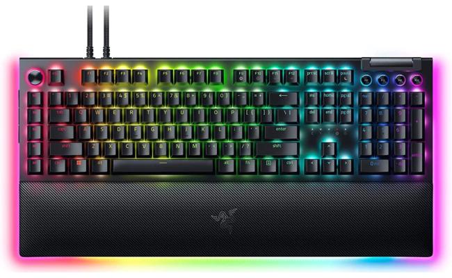 Razer BlackWidow V4 Pro Wired Mechanical Linear & Silent ABS Command Dial Programmable Macros Chroma RGB w/ Wrist Rest - Yellow Switches Razer BlackWidow V4 Pro Wired Mechanical Linear & Silent ABS Command Dial Programmable Macros Chroma RGB w/ Wrist Rest - Yellow Switches