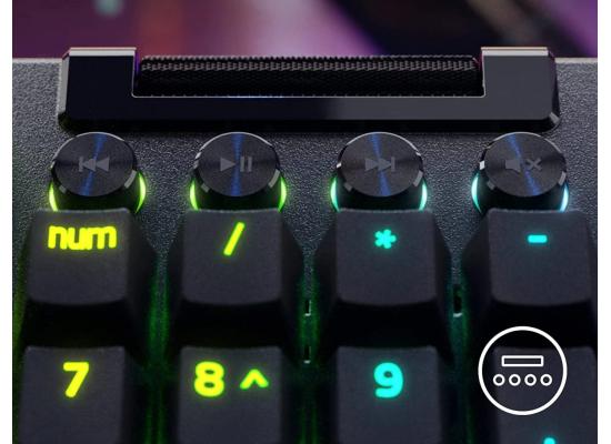 Razer BlackWidow V4 Pro Wired Mechanical Linear & Silent ABS Command Dial Programmable Macros Chroma RGB w/ Wrist Rest - Yellow Switches