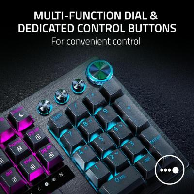 Razer Huntsman V3 Pro Esports Gaming Keyboard: Analog Optical Switches - Razer Snap Tap - Rapid Trigger - Adjustable Actuation - Media Keys & Dial - Doubleshot PBT Keycaps - Wrist Rest - Black
