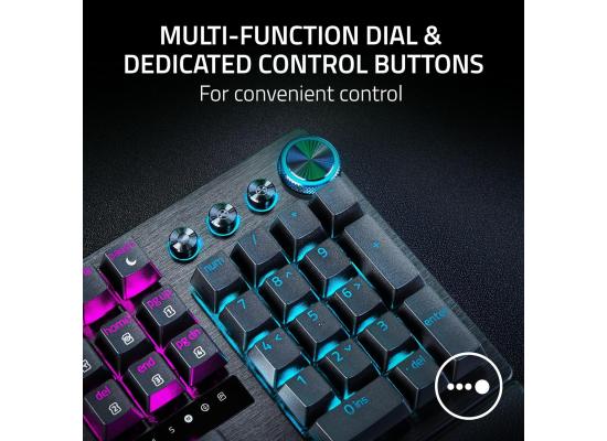 Razer Huntsman V3 Pro Esports Gaming Keyboard: Analog Optical Switches - Razer Snap Tap - Rapid Trigger - Adjustable Actuation - Media Keys & Dial - Doubleshot PBT Keycaps - Wrist Rest - Black