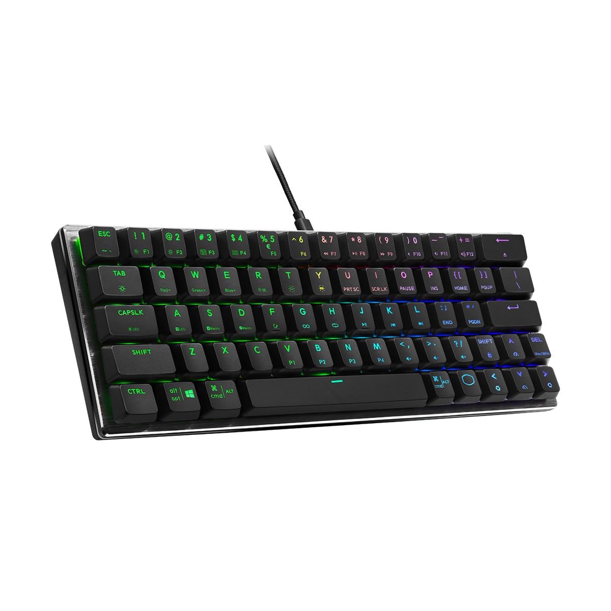 Cooler Master SK620 60% Space Grey Mechanical Keyboard with Low Profile Red Switches, New and Improved Keycaps, and Brushed Aluminum Design