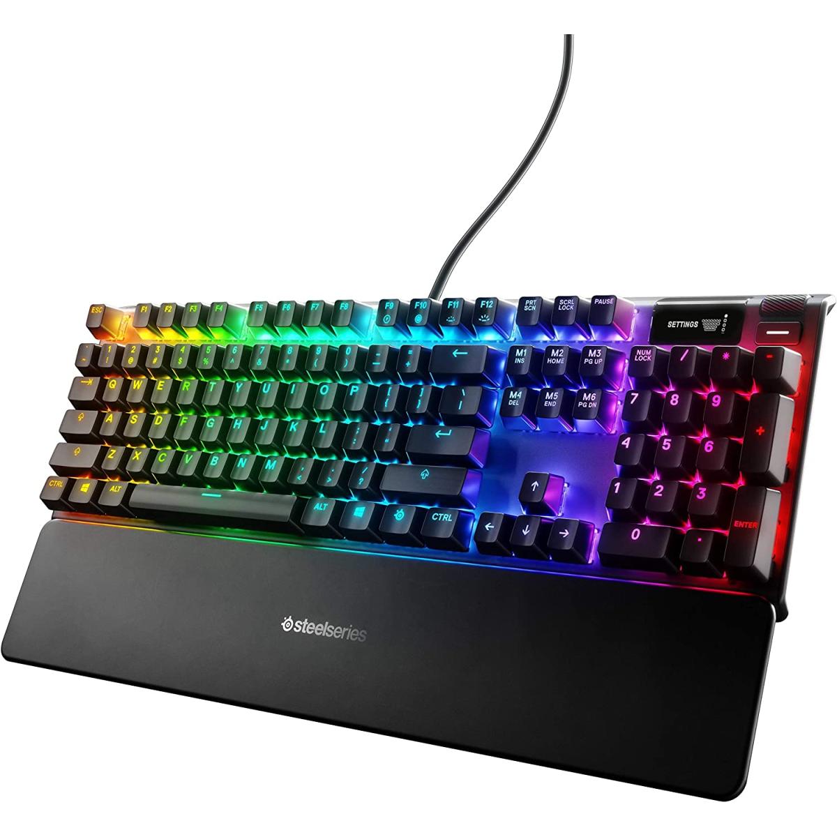 SteelSeries APEX 7 OLED Smart Display, Mechanical Gaming Keyboard - Red Switch