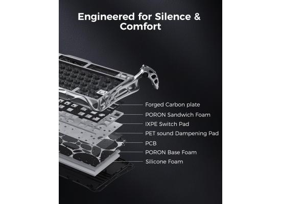 GravaStar Mercury V75 Pro HE Keyboard – 75% Layout Gaming Keyboard, Hall‑Effect Magnetic Switches, Only Wired, Hot‑Swappable, 8000 Hz Polling, Dual‑Zone RGB, Semi‑Aluminum Frame with Cyberpunk