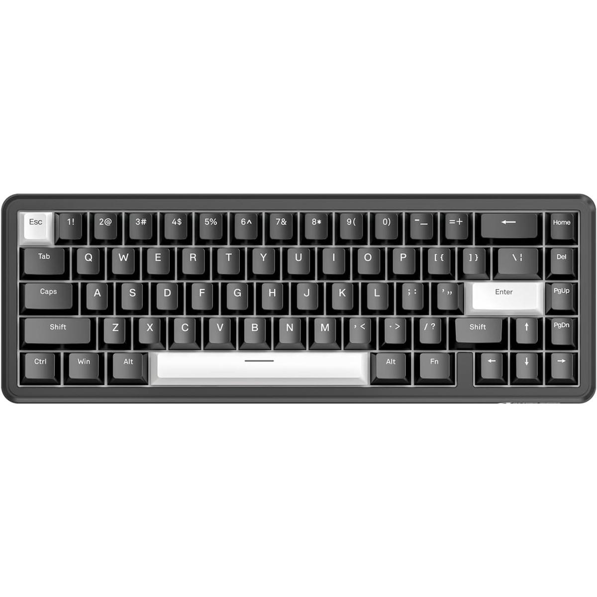 ATTACK SHARK X65 HE Wired Rapid Trigger Magnetic Switch 65% Mechanical Gaming Keyboard, Hall Effect Top Mounted RGB Hot Swap,Adjustable Actuation,8KHZ Polling Rate,PBT Keycaps for Win/Mac(Black) (عربي)