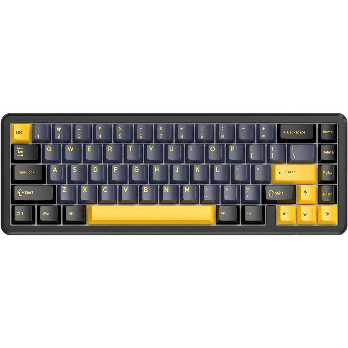 ATTACK SHARK X65 HE Wired Rapid Trigger Magnetic Switch 65% Mechanical Gaming Keyboard, Hall Effect Top Mounted RGB Hot Swap,Adjustable Actuation,8KHZ Polling Rate,PBT Keycaps for Win/Mac(Star Black) (عربي)