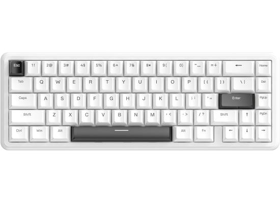 ATTACK SHARK X65 HE Wired Rapid Trigger Magnetic Switch 65% Mechanical Gaming Keyboard, Hall Effect Top Mounted RGB Hot Swap,Adjustable Actuation,8KHZ Polling Rate,PBT Keycaps for Win/Mac(White)