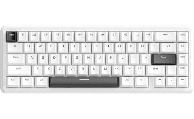 ATTACK SHARK X65 HE Wired Rapid Trigger Magnetic Switch 65% Mechanical Gaming Keyboard, Hall Effect Top Mounted RGB Hot Swap,Adjustable Actuation,8KHZ Polling Rate,PBT Keycaps for Win/Mac(White)