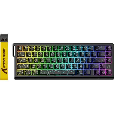 ATTACK SHARK X68 HE Rapid Trigger Mechanical Gaming Keyboard 60% Wired with Adjustable Actuation,Hall Effect Magnetic Switch,8KHz Polling Rate,RGB Backlit,Top Mount,Side Printed Keycap(Black Contour)