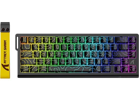 ATTACK SHARK X68 HE Rapid Trigger Mechanical Gaming Keyboard 60% Wired with Adjustable Actuation,Hall Effect Magnetic Switch,8KHz Polling Rate,RGB Backlit,Top Mount,Side Printed Keycap(Black Contour)