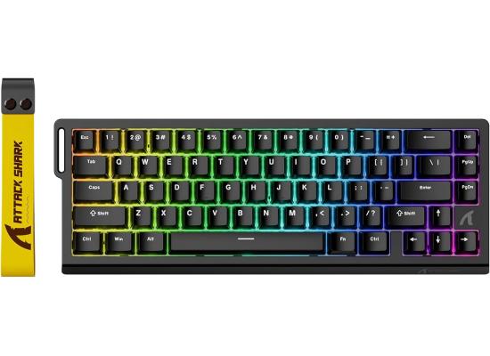 ATTACK SHARK X68 HE Rapid Trigger Mechanical Gaming Keyboard 60% Wired TKL with Adjustable Actuation,Hall Effect Magnetic Switch,8KHz Polling Rate,RGB Backlit,Top Mount for PC Mac Esport Gamer(Black)