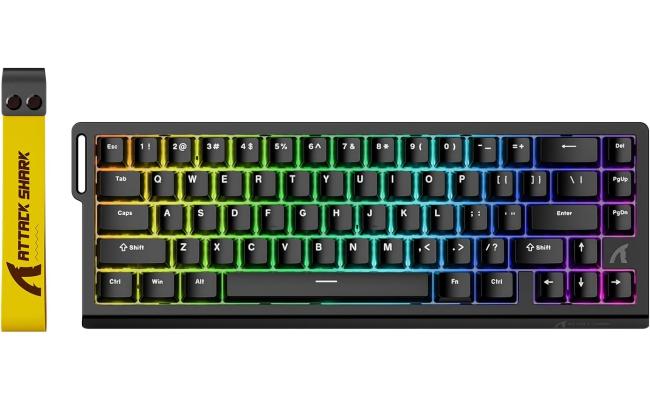 ATTACK SHARK X68 HE Rapid Trigger Mechanical Gaming Keyboard 60% Wired TKL with Adjustable Actuation,Hall Effect Magnetic Switch,8KHz Polling Rate,RGB Backlit,Top Mount for PC Mac Esport Gamer(Black) ATTACK SHARK X68 HE Rapid Trigger Mechanical Gaming Keyboard 60% Wired TKL with Adjustable Actuation,Hall Effect Magnetic Switch,8KHz Polling Rate,RGB Backlit,Top Mount for PC Mac Esport Gamer(Black)