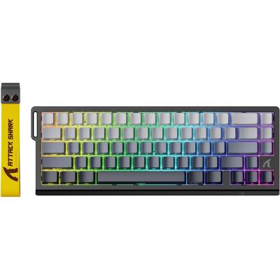 ATTACK SHARK X68 HE Rapid Trigger Mechanical Gaming Keyboard 60% Wired TKL with Adjustable Actuation,Hall Effect Magnetic Switch,8KHz Polling Rate,RGB Backlit,Top Mount,Side Printed Keycap(Moonlight)