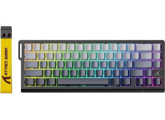ATTACK SHARK X68 HE Rapid Trigger Mechanical Gaming Keyboard 60% Wired TKL with Adjustable Actuation,Hall Effect Magnetic Switch,8KHz Polling Rate,RGB Backlit,Top Mount,Side Printed Keycap(Moonlight)