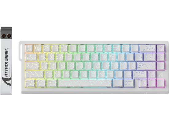 ATTACK SHARK X68 HE Rapid Trigger Mechanical Gaming Keyboard 60% Wired with Adjustable Actuation,Hall Effect Magnetic Switch,8KHz Polling Rate,RGB Backlit,Top Mount,Side Printed Keycap(White Contour)