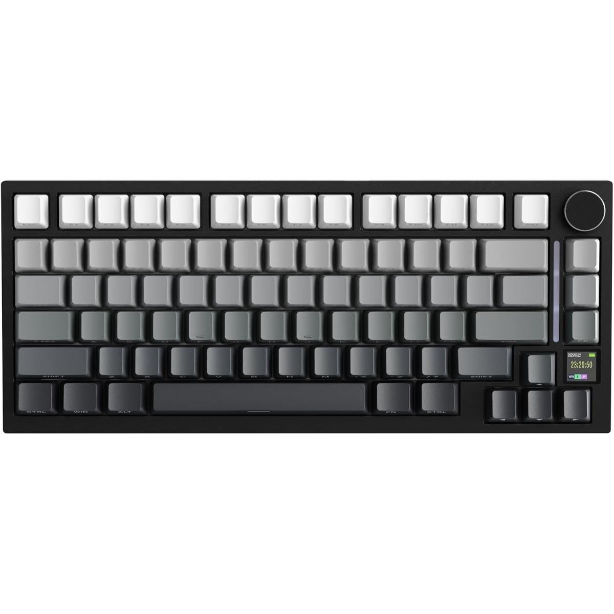 ATTACK SHARK X820 Ultra 75% Wireless Gaming Mechanical Keyboard Hot-Swappable Gasket Mount RGB Backlit BT/2.4G/Wired Custom Keyboard with Smart TFT Display&Knob QMK Driver-Moonlit Light&Gift Switch